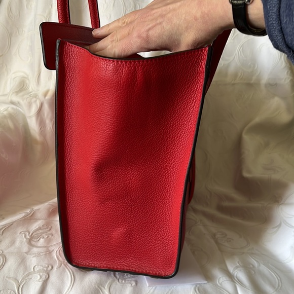 Red Celine Micro Luggage handbag. Used once. Comes with dust bag. - Picture 7 of 8